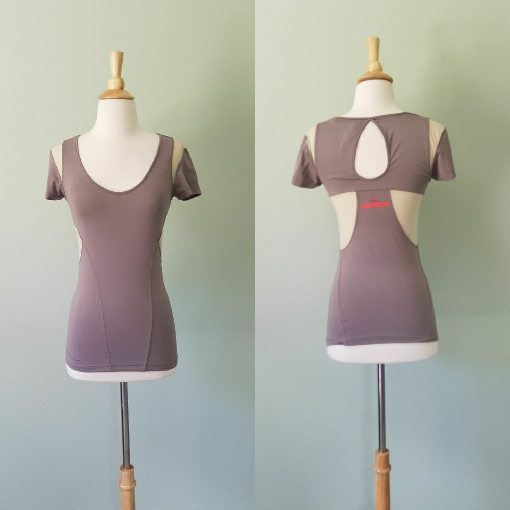 Adidas Stella McCartney gray/tan work out shirt